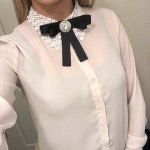 Black bow girly bow tie